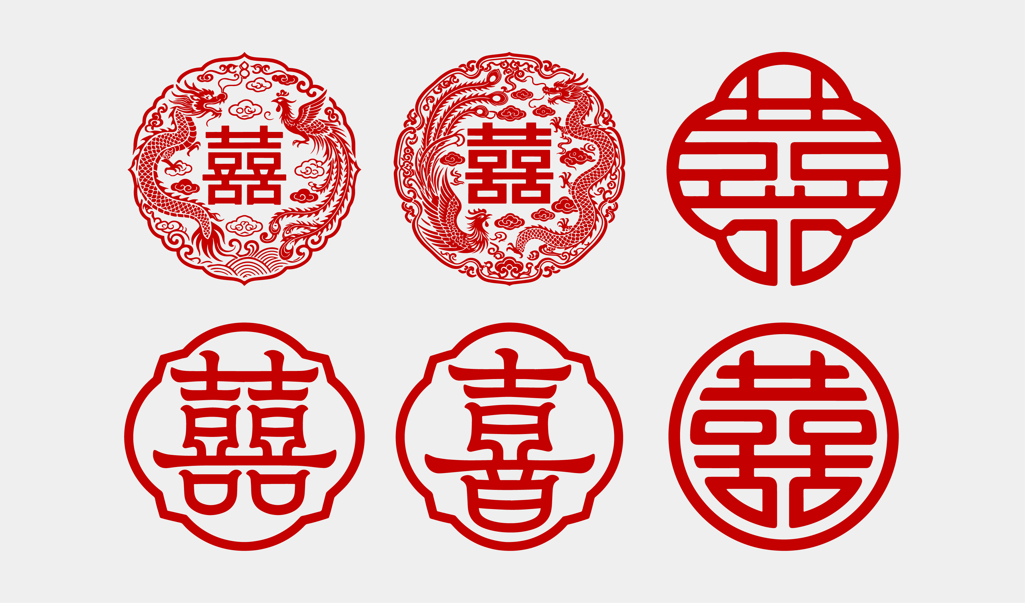 喜宴-婚庆-圆形喜字设计